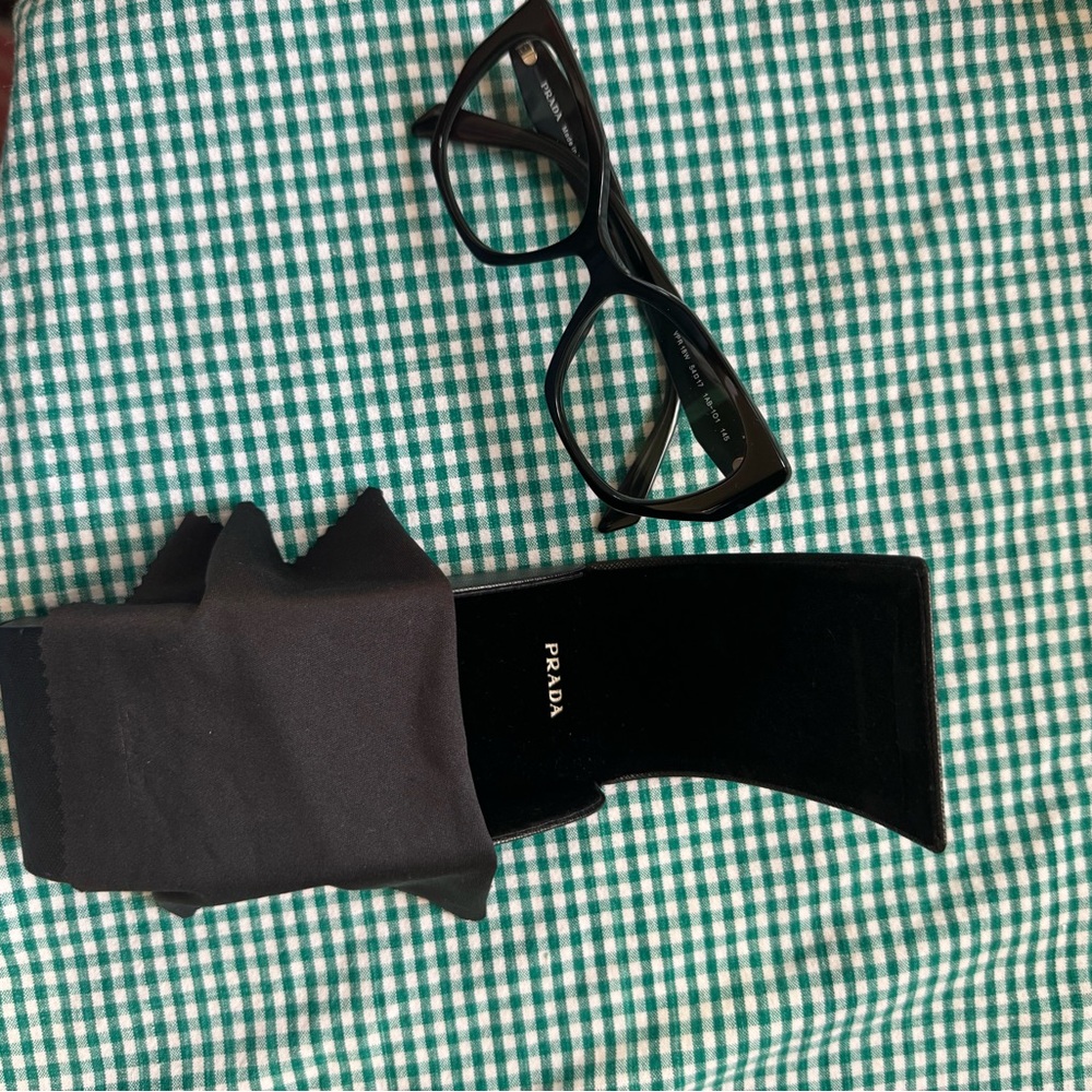 Prada Black Oversized Cat-Eye Glasses - Picture 5 of 9